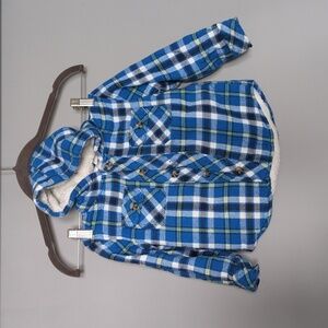 Youth / Toddler Flannel Jacket. 2T boys flannel jacket. Blue flannel. Toddler 2T